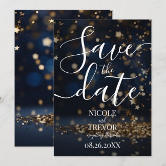 Erstelle deinen eigenen goldenen Stern Glitter Hoc Save The Date