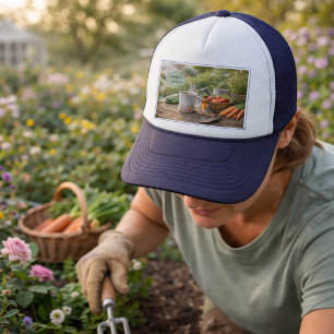 Erstelle deinen eigenen Kaffee vor der Gartenarbei Truckerkappe