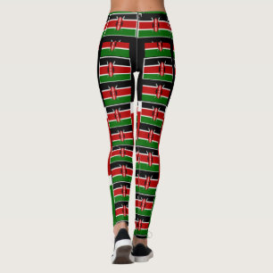 Erstelle deinen eigenen kenianischen Schwarz-Rot-G Leggings