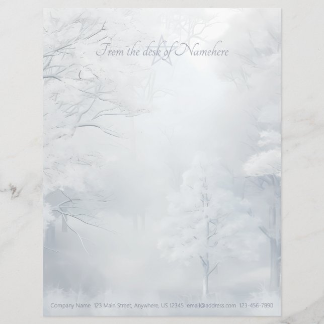 Erstelle Deinen eigenen magischen Winter-Yule-Wald Briefbogen (Vorderseite)