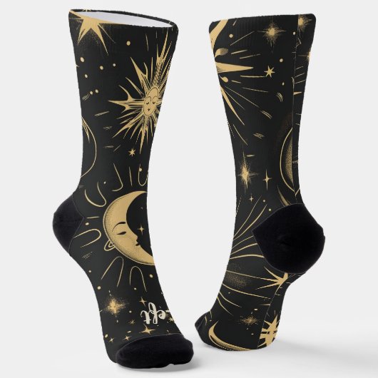Erstelle deinen eigenen Mann im Mond Himmelskörper Socken (Gewinkelt)