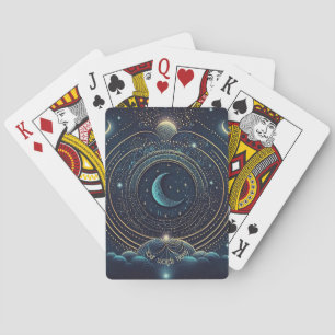 Erstelle deinen eigenen mystischen blauen und gold spielkarten