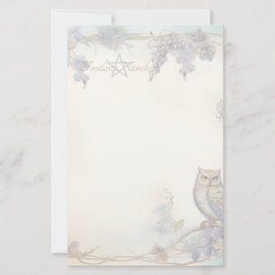Erstelle deinen eigenen mystischen Eule Lila Grün Briefpapier