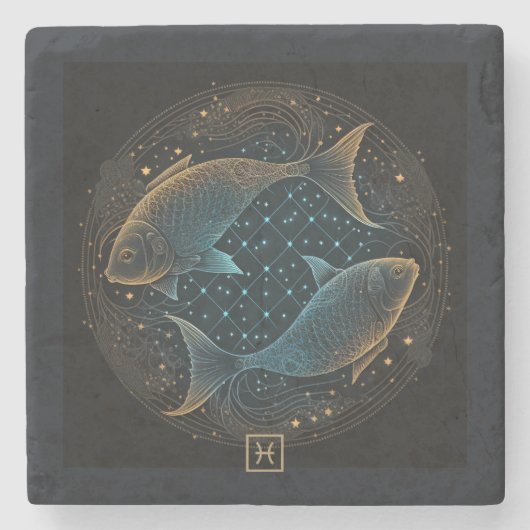 Erstelle deinen eigenen mystischen Fisch Steinuntersetzer (Vorderseite)