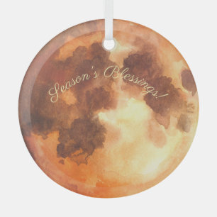 Erstelle deinen eigenen mystischen orangen Mond Ornament Aus Glas