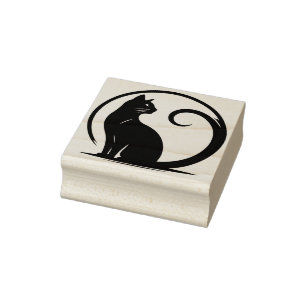 Erstelle Deinen eigenen mystischen schwarzen Katze Gummistempel