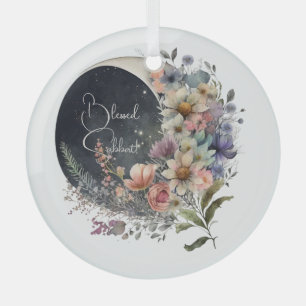 Erstelle deinen eigenen nächtlichen floralen Halbm Ornament Aus Glas