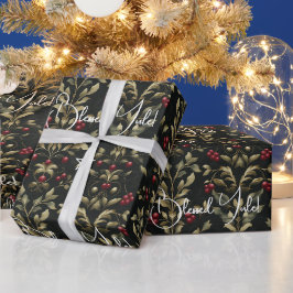 Erstelle Deinen eigenen Oliven-grünen roten Yule B Geschenkpapier