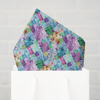 Erstelle Deinen eigenen Patchwork-Weihnachtsbaum Seidenpapier