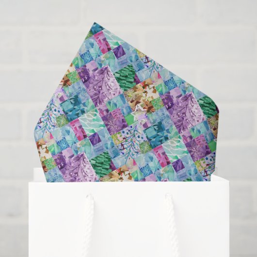 Erstelle Deinen eigenen Patchwork-Weihnachtsbaum Seidenpapier (Geschenktüte)
