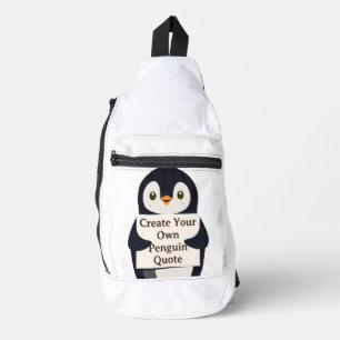 Erstelle Deinen eigenen Pinguin-Spruch Crossbody Bag