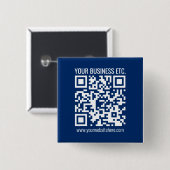 Erstelle Deinen eigenen QR-Code | Blau Button (Vorne & Hinten)
