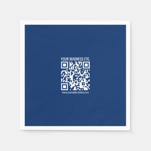 Erstelle Deinen eigenen QR-Code | Blau Serviette (Vorderseite)