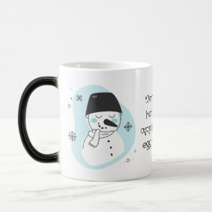 Erstelle Deinen eigenen Retro-Schneemann Blaue Wei Verwandlungstasse