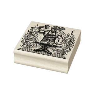 Erstelle deinen eigenen römischen Vulkan Gott Feue Gummistempel