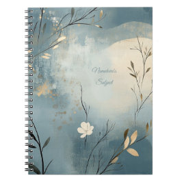 Erstelle Deinen eigenen Sommer Blau Floral Minimal Notizblock