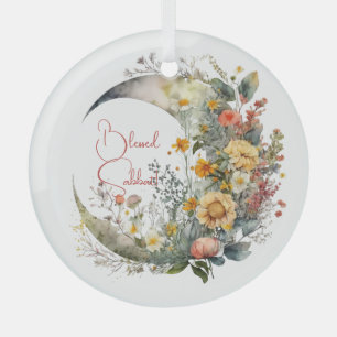 Erstelle deinen eigenen sonnigen floralen Halbmond Ornament Aus Glas