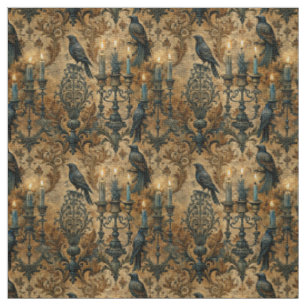 Erstelle deinen eigenen Vintage-Gold-Gothic-Raben- Stoff