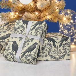 Erstelle deinen eigenen Vintage-Gothic-Raben-Damas Geschenkpapier