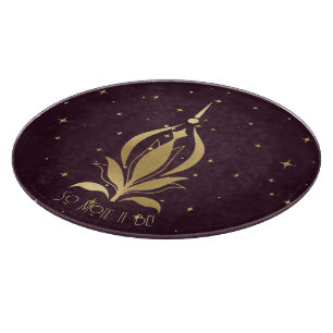 Erstelle deinen eigenen Wein & Gold Celestial Lotu Schneidebrett