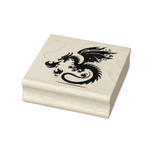 Erstelle deinen eigenen wilden feuerspeienden Drac Gummistempel