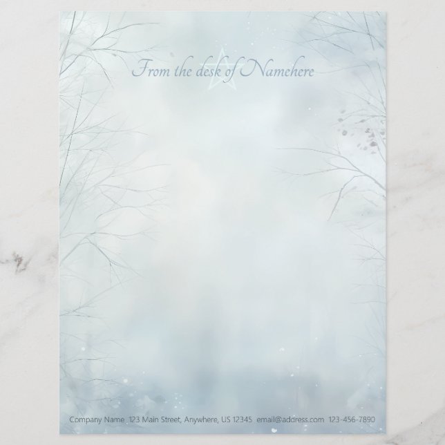 Erstelle Deinen eigenen Winter-Yule-Zauberwald Bla Briefbogen (Vorderseite)