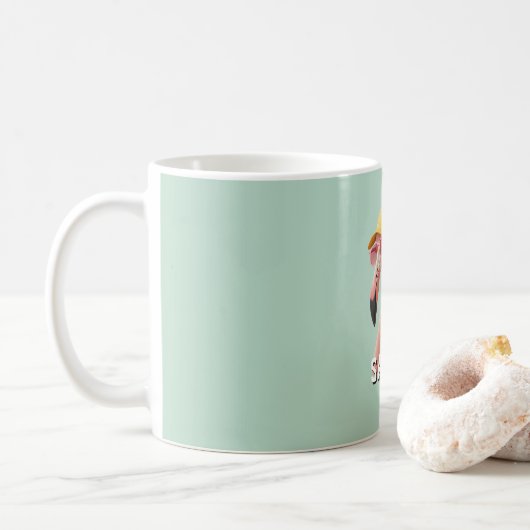 Erstelle Deinen Eigenen Zitat Custom Flamingo Kaffeetasse (Mit Donut)
