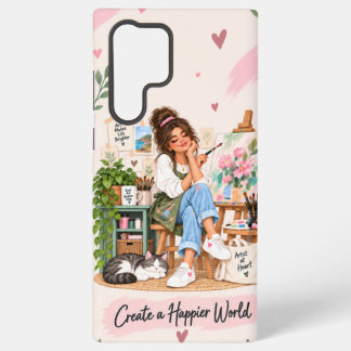 Erstelle eine glücklichere Welt Künstlerin Samsung Galaxy Hülle