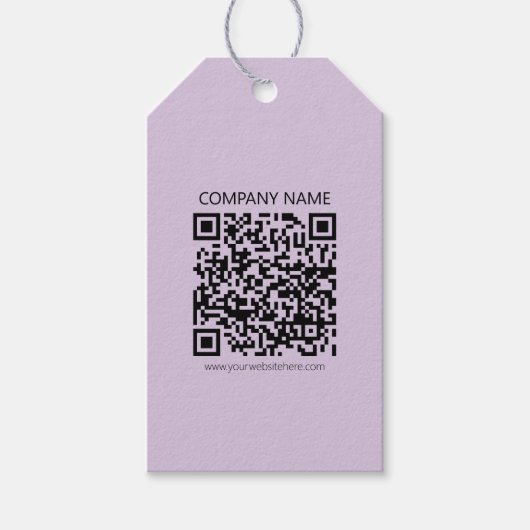 Erstelle einen QR-Code | Blasslila Violett Geschenkanhänger (Vorderseite)