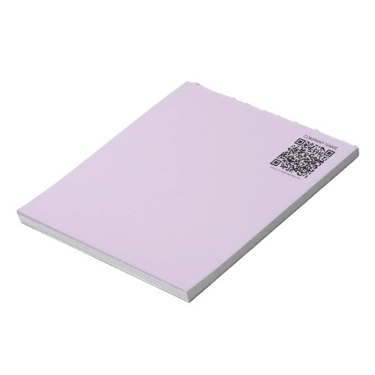 Erstelle einen QR-Code | Blasslila Violett Notizblock (Rotiert)