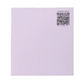 Erstelle einen QR-Code | Blasslila Violett Notizblock (Vorderseite)
