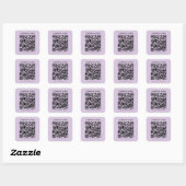 Erstelle einen QR-Code | Blasslila Violett Quadratischer Aufkleber (Blatt)