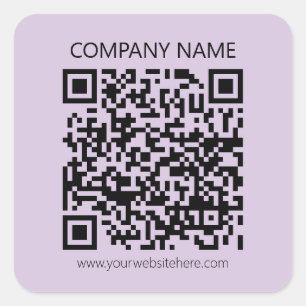 Erstelle einen QR-Code Blasslila Violett Quadratischer Aufkleber