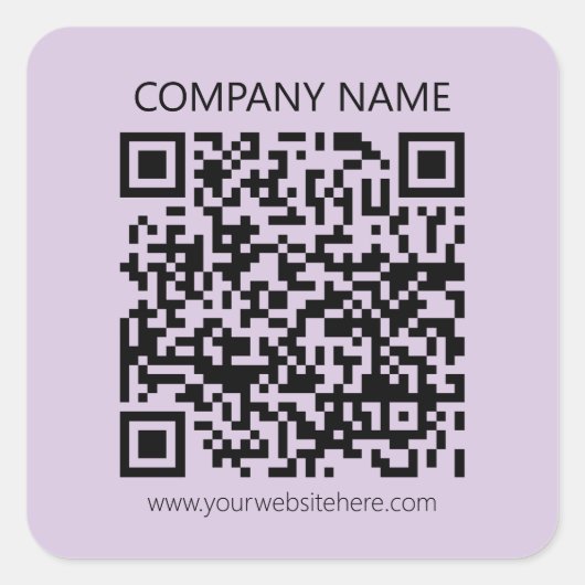 Erstelle einen QR-Code | Blasslila Violett Quadratischer Aufkleber (Vorderseite)