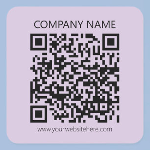 Erstelle einen QR-Code Blasslila Violett Quadratischer Aufkleber