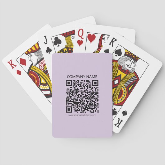 Erstelle einen QR-Code | Blasslila Violett Spielkarten (Rückseite)