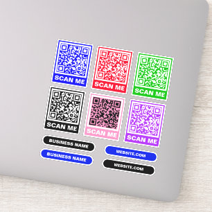 Erstelle moderne farbenfrohe QR CODE - 6 Scan-Aufk Aufkleber
