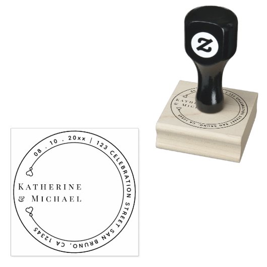 ERSTELLE SELBST | Elegante Save the Date Hochzeit Gummistempel (Stempel)