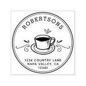 Erstelle selbst | Kaffee-Cup-Rücksendeadresse Permastempel (Design)