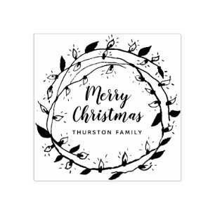 Erstelle selbst Merry Wreath PERSONALISIERT Gummistempel