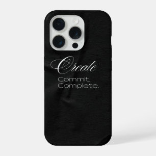 'Erstelle. Verpflichte dich. Vollende.' Minimalist iPhone 15 Pro Hülle
