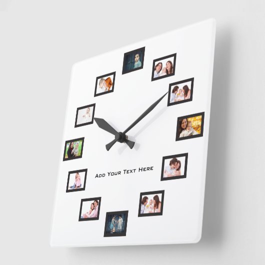Erstellen benutzerdefinierter Fotos Quadratische Wanduhr (Winkel)