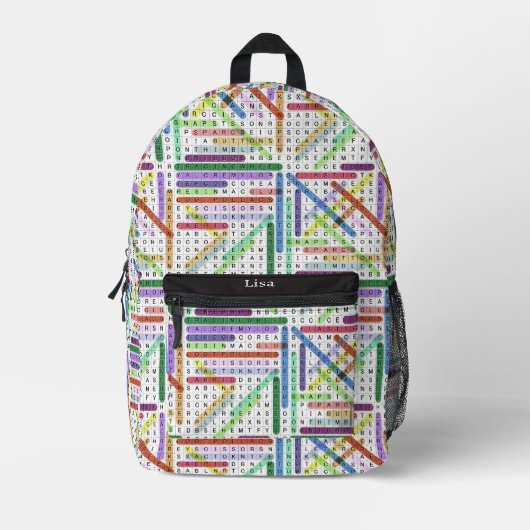 Erstellen der Suche nach Wörtern Bedruckter Rucksack (Vorderseite)