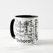 Erstellen der Typografie mit personalisiertem Name Tasse (Vorderseite Links)