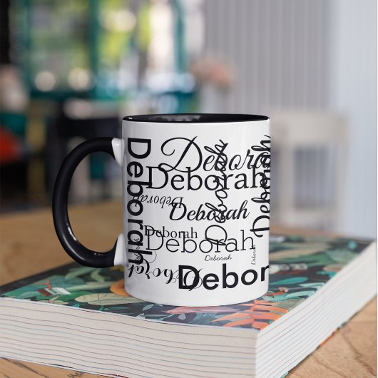 Erstellen der Typografie mit personalisiertem Name Tasse