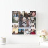 Erstellen einer benutzerdefinierten 13-FotoCollage Quadratische Wanduhr (Zuhause)