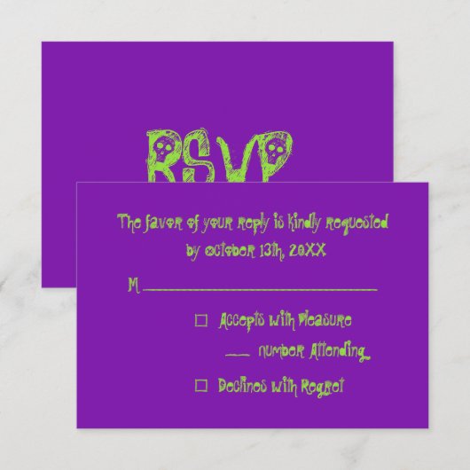 Erstellen einer benutzerdefinierten Kids-Halloween RSVP Karte (Vorne/Hinten)