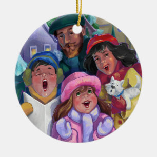 Erstellen einer Caroling-Illustration Keramikornament