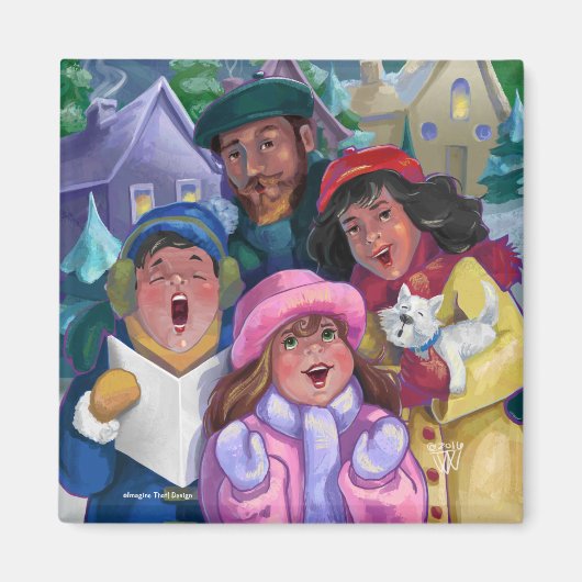Erstellen einer Caroling-Illustration Magnet (Vorne)