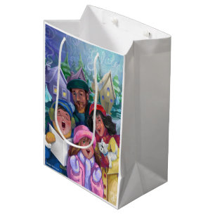 Erstellen einer Caroling-Illustration Mittlere Geschenktüte